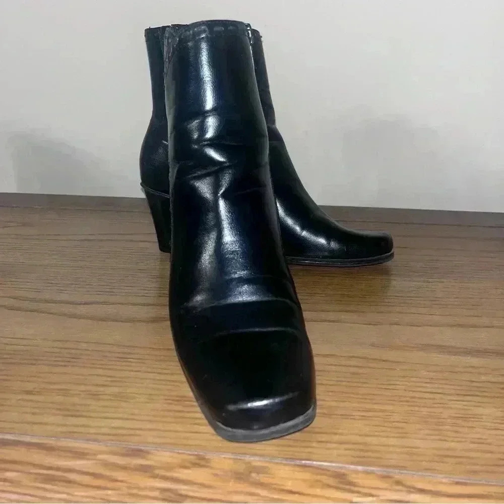 Jasmin womens black ankle boots with heels sz 6w
